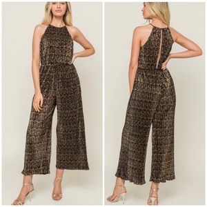 Lush Speckled Halter Jumpsuit